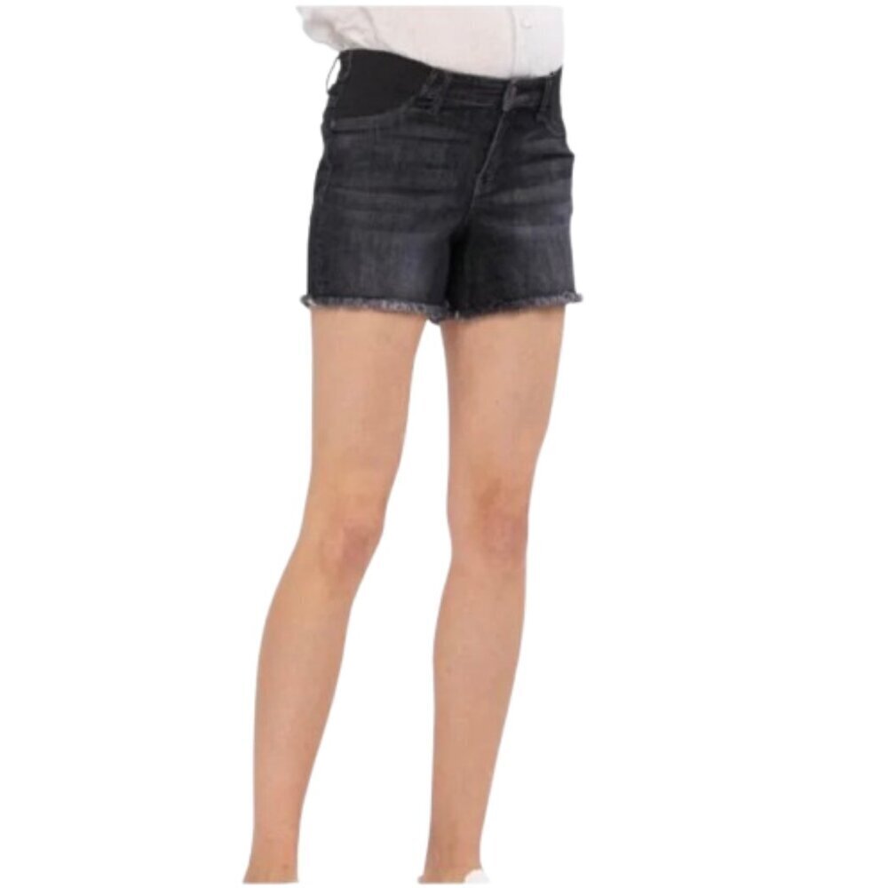 Women's Maternity 1XL Judy Blue Bloom High Waist Cut Off Maternity Denim Shorts